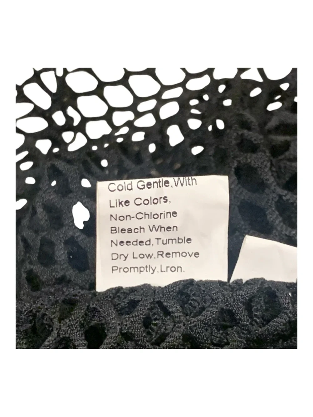 Black Open‎ Knit Mesh Tank Dress Cover-up Midi Draw Strings Beach Size 2XL